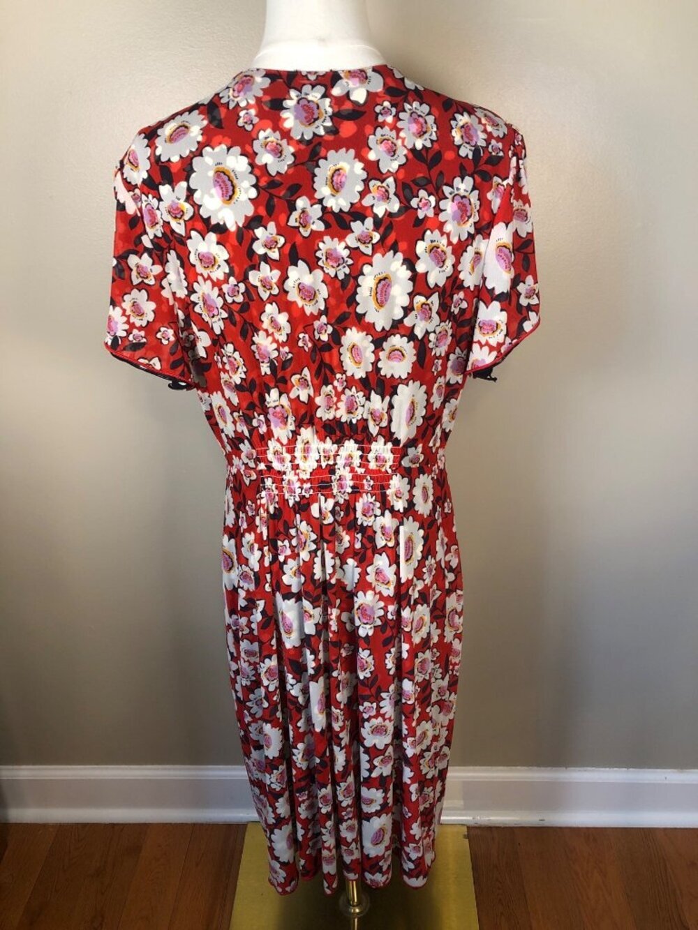 CAbi Gemini  Reversible V Neck Multi Skin Floral Dress Size S Artsy Bohemian - Picture 6 of 11